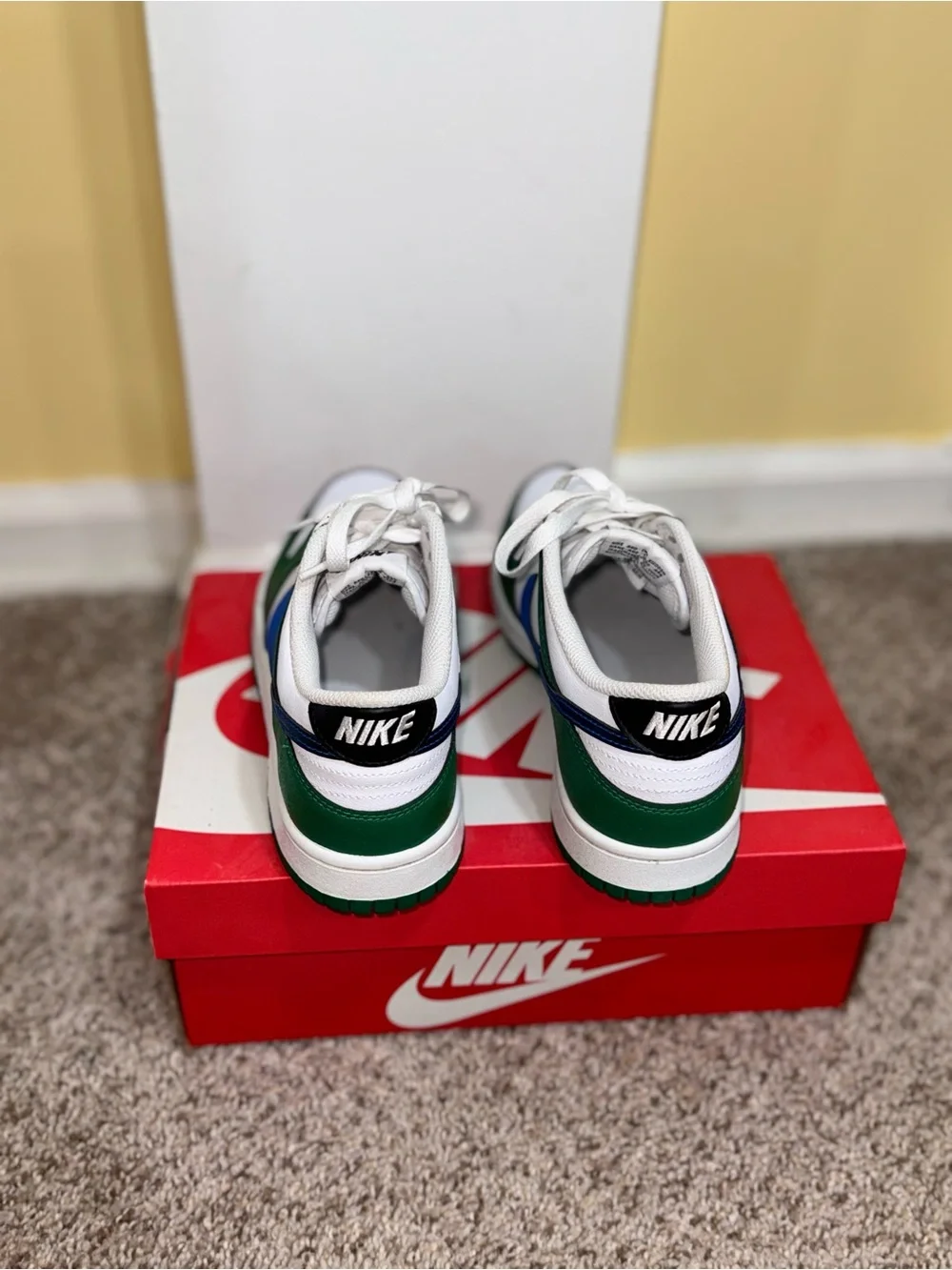 Nike White, Green & Blue Dunks